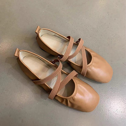 Damen Ballerinas Bequem Komfort Riemen Schuhe