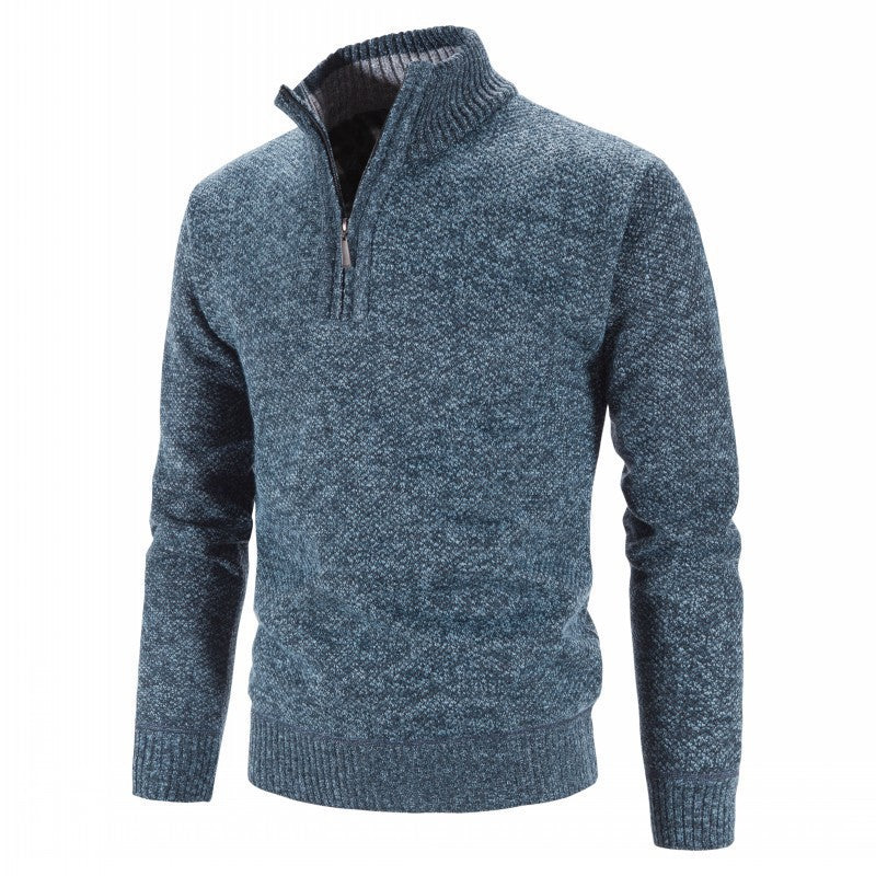 Herren Rollkragenpullover Elegantes Design Halbzipper