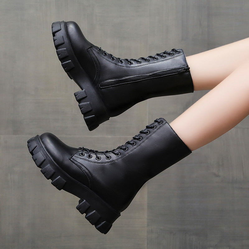 Damen Combat Boots Stiefel Schnürsenkel Robust
