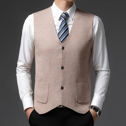 Herren Strickweste Elegante Modern mit Taschen