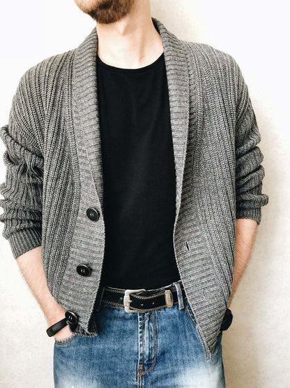 Herren Strickjacke Wellenmuster Modern Berlin Style