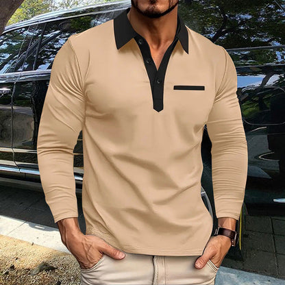 Herren Poloshirt Modern Kragen Brusttasche Trendig