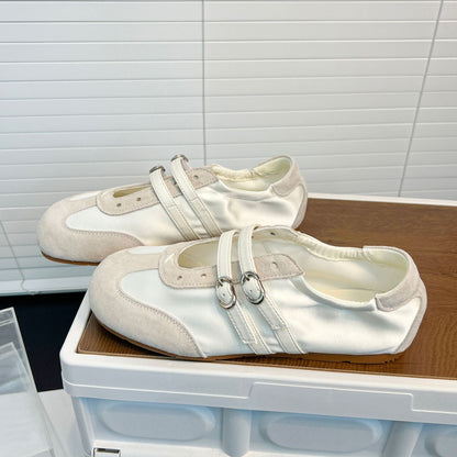 Damen Schnürschuhe Elegante Doppelriemen Schuhe Modern