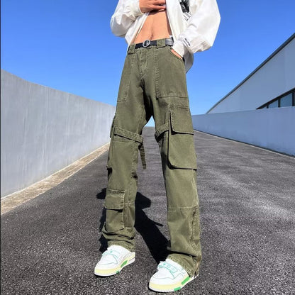 Herren Cargo-Hose Modern mit Reißverschluss-Taschen