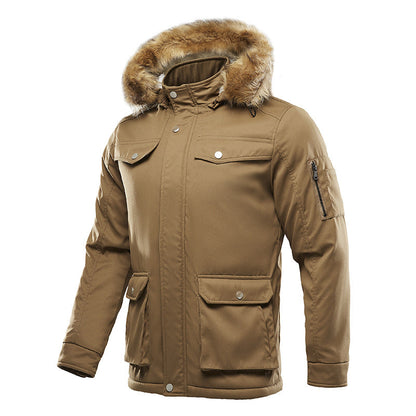 Herren Winterjacke Isoliert mit Abnehmbarer Kapuze Warm