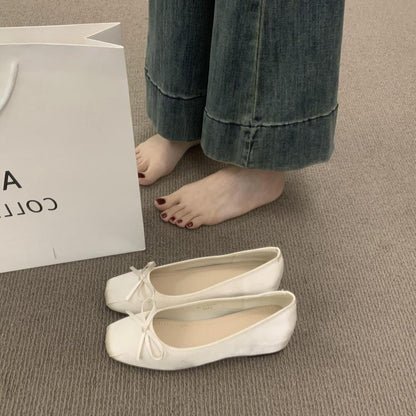 Damen Ballerinas Klassisch mit Schleife Flexibel