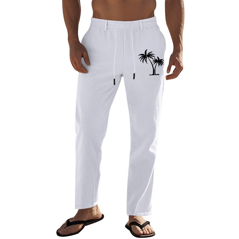 Herren Freizeithose Elastischer Bund Kontrastdruck Modern
