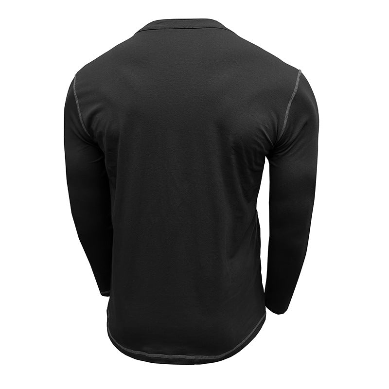 Herren Hemden Langarm Henley Ausschnitt Modern