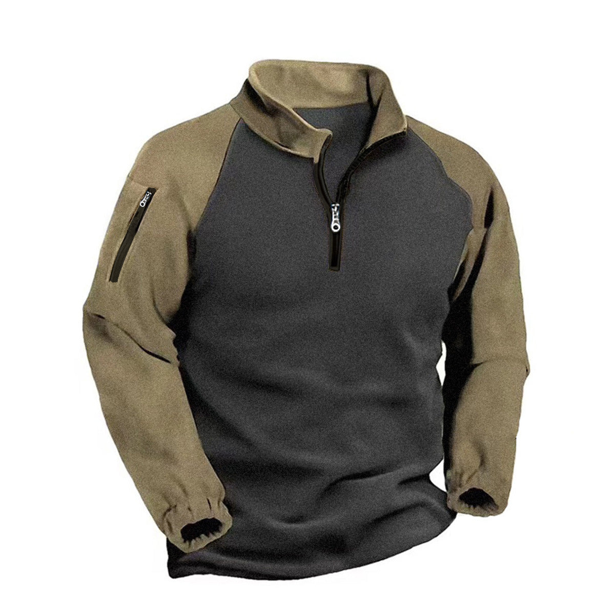 Herren Fleecejacke Stehkragen Reißverschluss Warm Funktionell