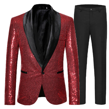 Herren Paillettenanzug Glitzernd Party Anzug