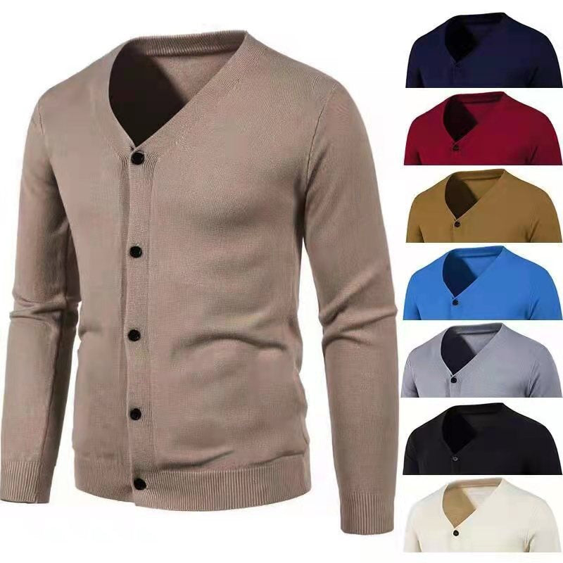 Herren Strickjacke Modern V-Ausschnitt Knopfleiste Elegante - BerlinGlamour