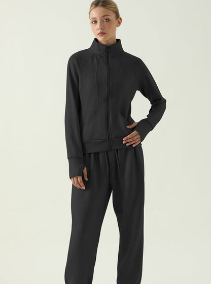 Sportliche Zip-Jacke Stehkragen Winddicht - BerlinGlamour