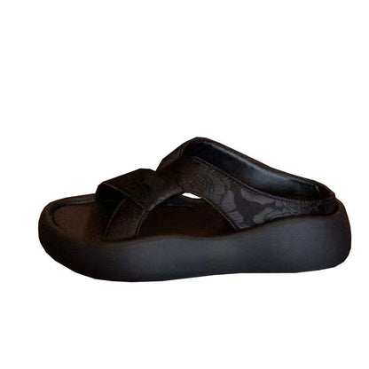 Damen Sandalen Bequem Slip-On mit Querriemen Rutschfest