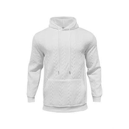 Herren Hoodie Strukturiert Kängurutasche Modern Grau