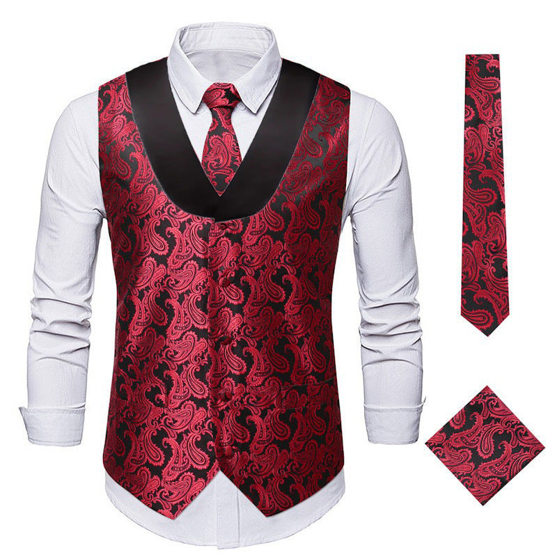 Herren Weste Leder Modern Schwarz