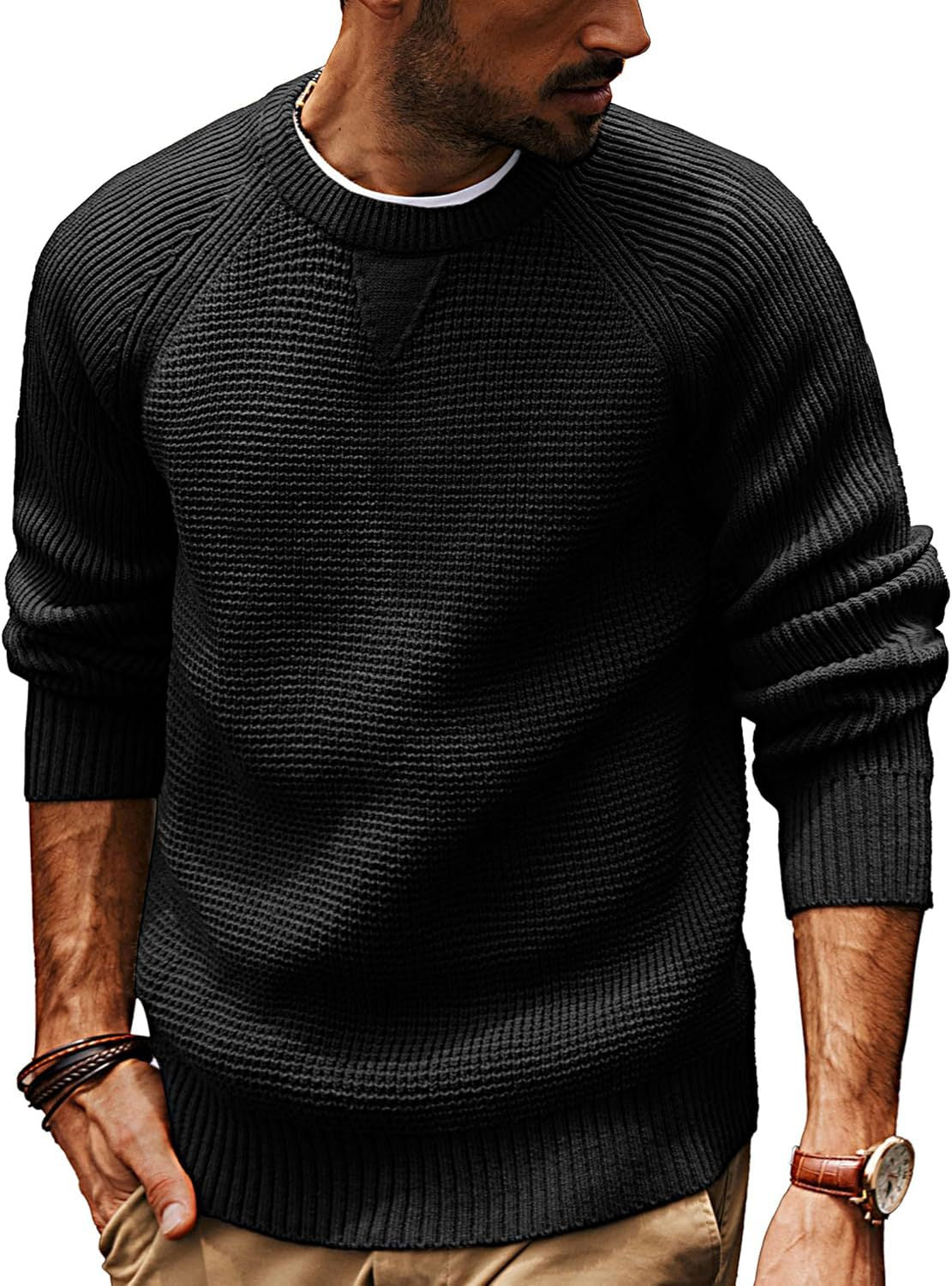Herren Strickpullover Modern Raglan Ärmel