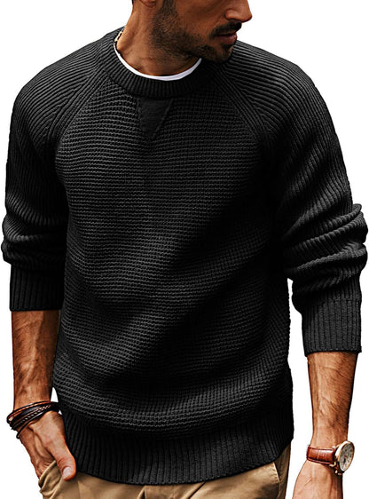 Herren Strickpullover Klassisch mit Muster Grau