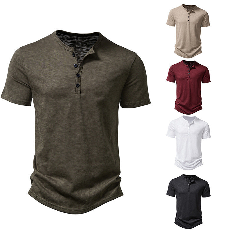 Herren Kurzarmhemd Modern Trendig Knopfdetails SlimFit