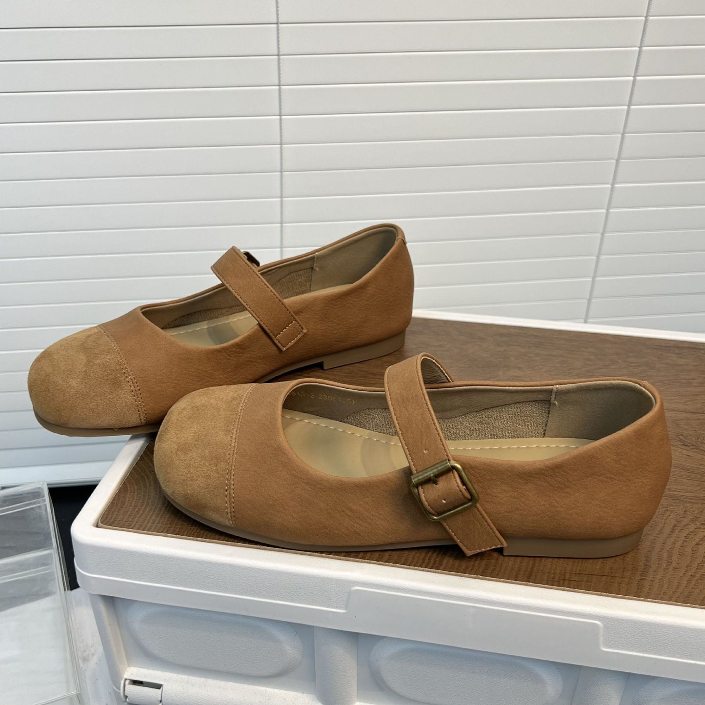 Ballerinas Damen Bequem mit verstellbarem Riemen und Weichem Innenfutter