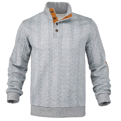 Herren Strickpullover Modern mit Knöpfen und Kontrastfarben