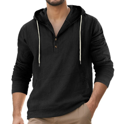 Herren Pullover Kapuze Knopfleiste Modern Stadtlook