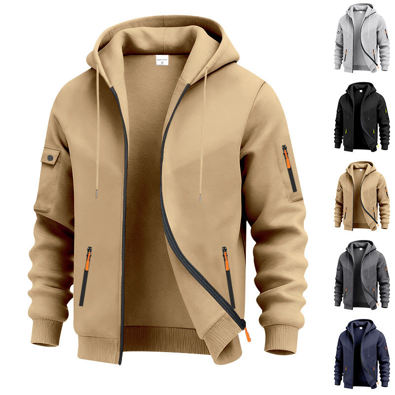 Herren Hoodie Sportlich mit Reißverschlusstaschen Funktionale Outdoorjacke - BerlinGlamour