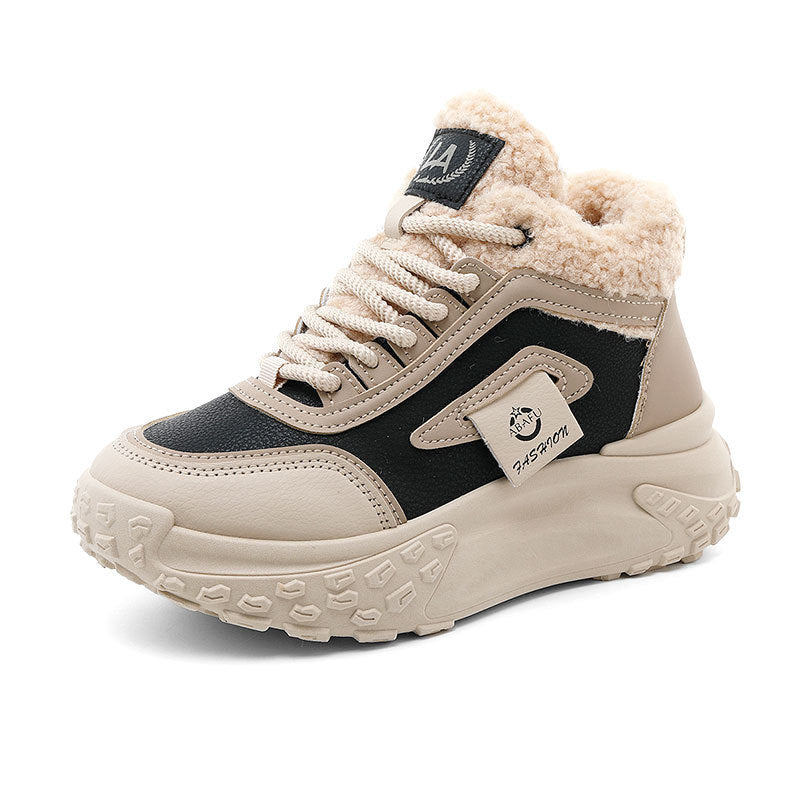 Damen Sneaker High-Top Isolierend Warm mit Weichem Innenfutter