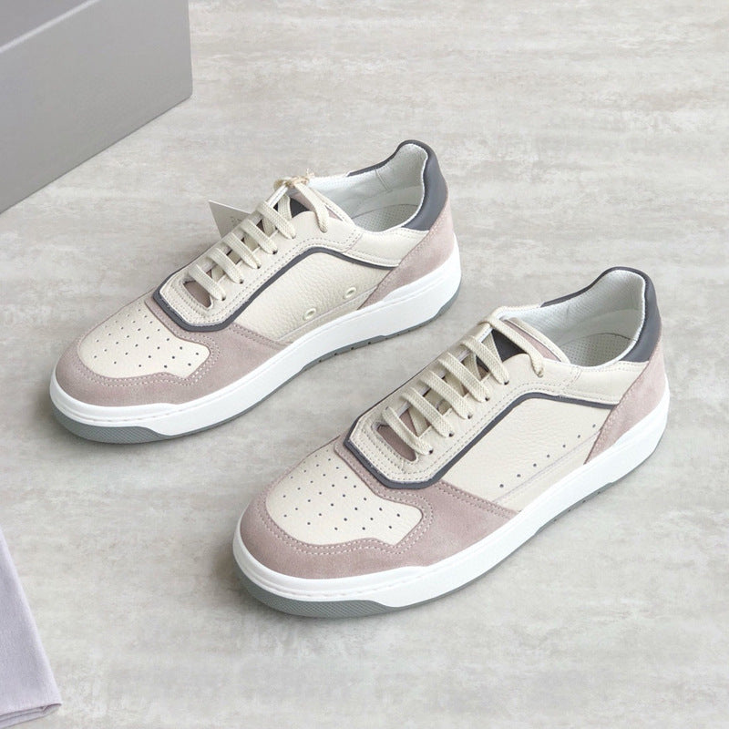 Damen Sneaker Leder Sportlich Atmungsaktiv