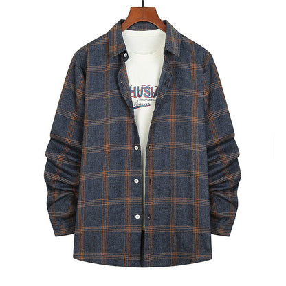 Herren Flanellhemd Karomuster Bequem Modern