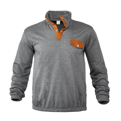Herren Pullover Modern mit Brusttasche Reißverschluss