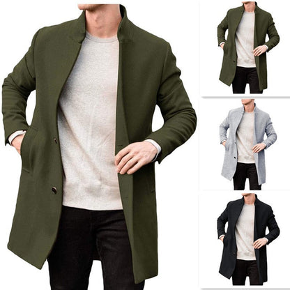 Herren eleganter Übermantel mit schlichten Knöpfen und zeitlosem Design Berlin-Glamour. - BerlinGlamour