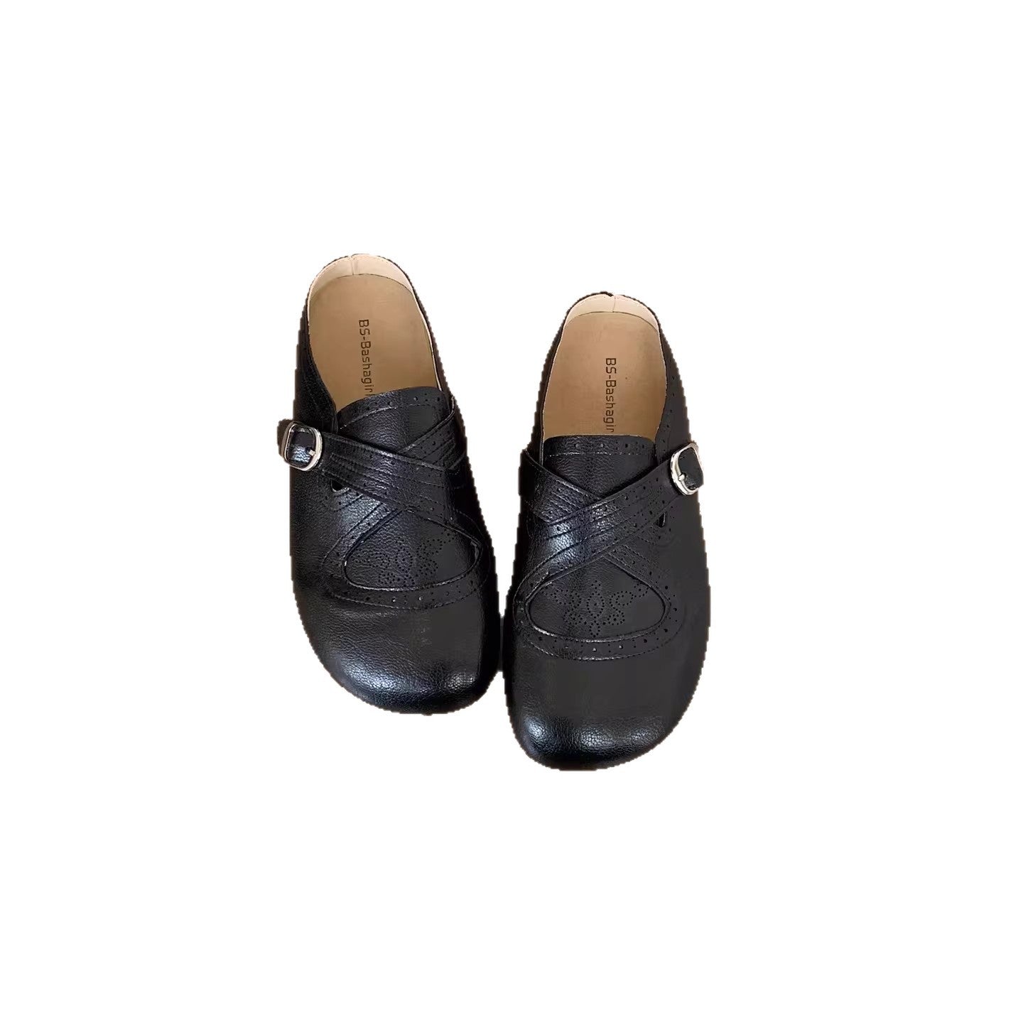 Damen Mokassins Leder Braun Floralmuster Elegante Schuhe