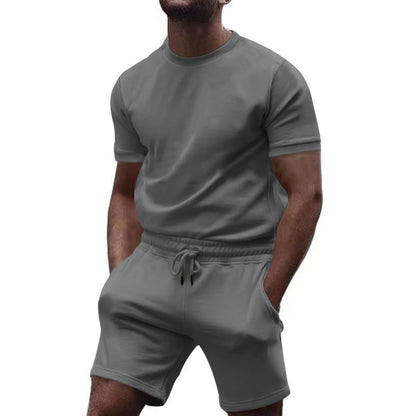 Herren Sportoutfit Rundhals Leicht Elastisch Laufshorts