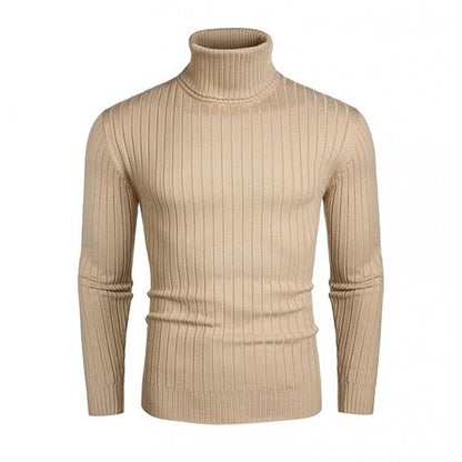 Rollkragenpullover Herren Modern mit Rippenmuster Fein