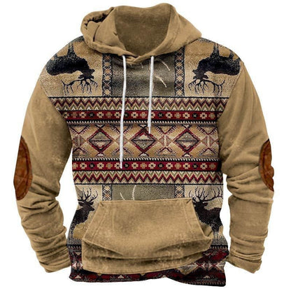 Männer Pullover Kapuze Western Design Cowboy Style