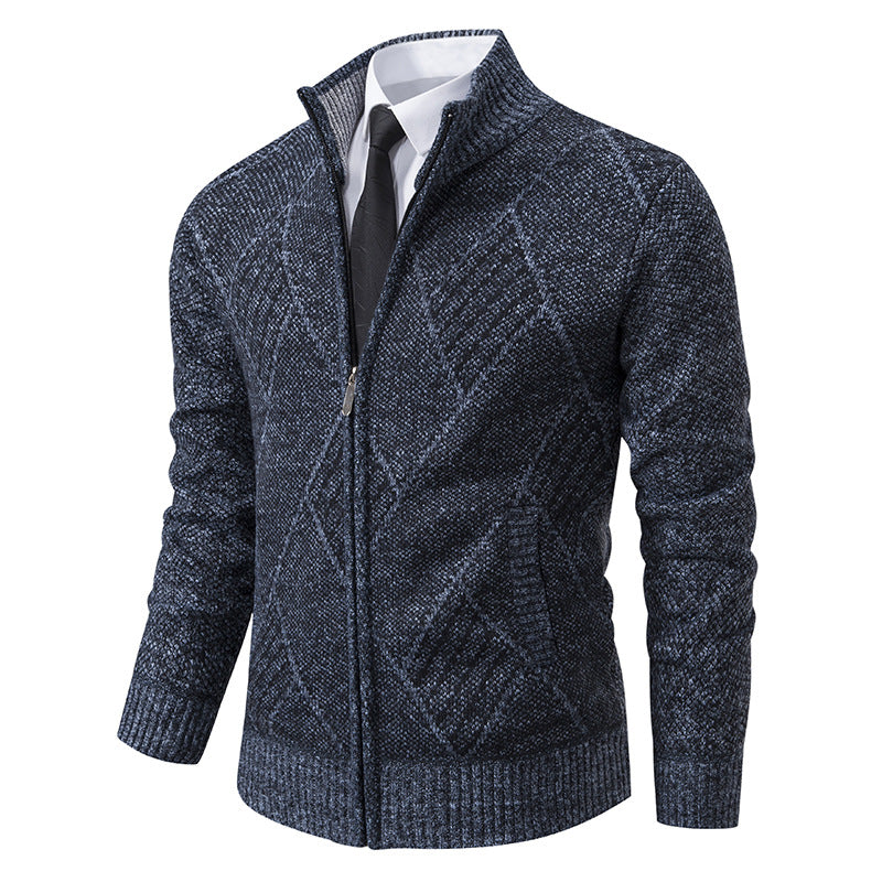 Herren Strickjacke Modern Elegant Grau
