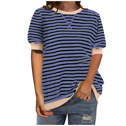 Damen Oberteil Streifenshirt Lässig Modern