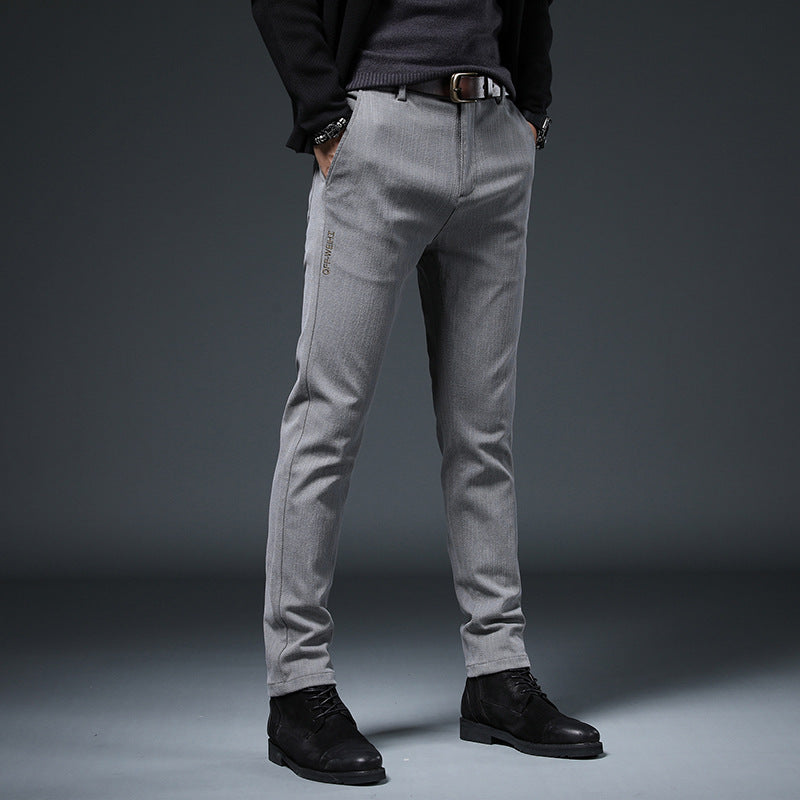 Herren Slim-Fit Hose Elastisch Bequem Mit Taschen