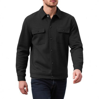 Herren Flanelljacke Lässig Mit Taschen Strukturiert