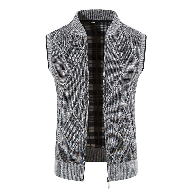 Herren Weste Strick Modern Zopfmuster Elegant