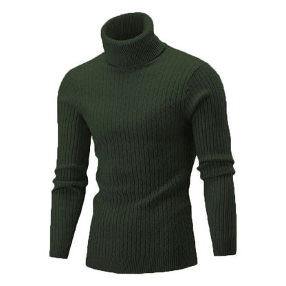 Herren Strickpullover Eleganter Stehkragen Zopfmuster Modern