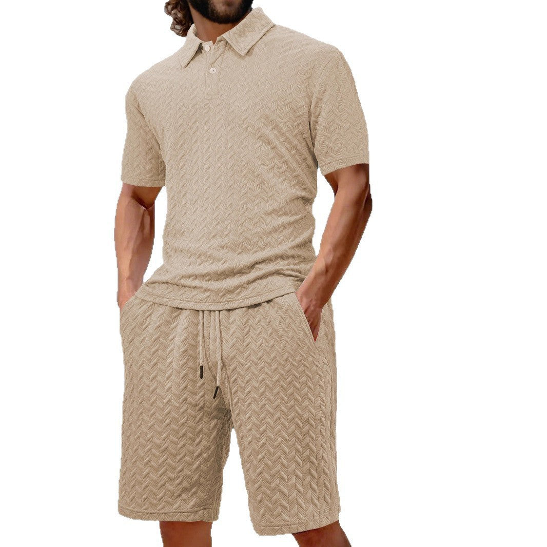 Herren Polo- und Shorts-Set Modern Strukturiert