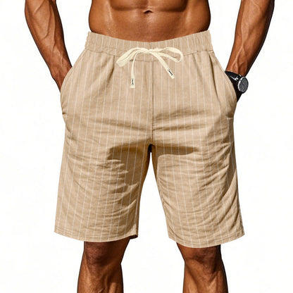 Herren Shorts mit Streifenmuster Elastisch Kordelzug Sommer - BerlinGlamour