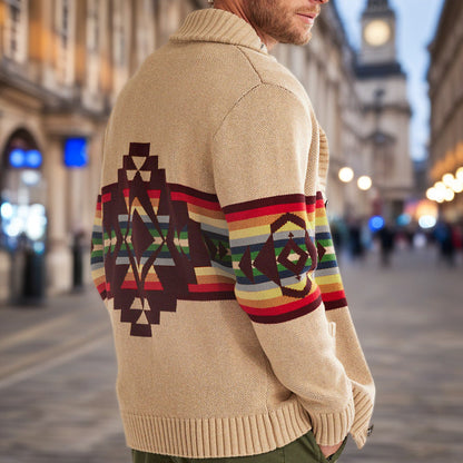 Herren Strickcardigan Farbenfroh Lässig