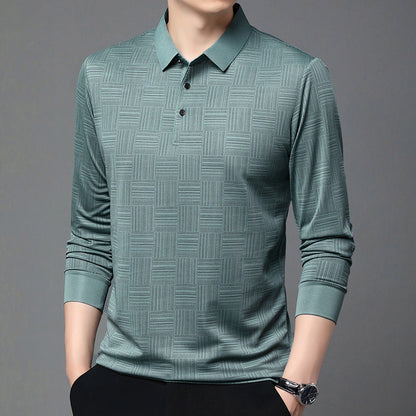 Herren Poloshirt atmungsaktiv mit geometrischem Muster Modern
