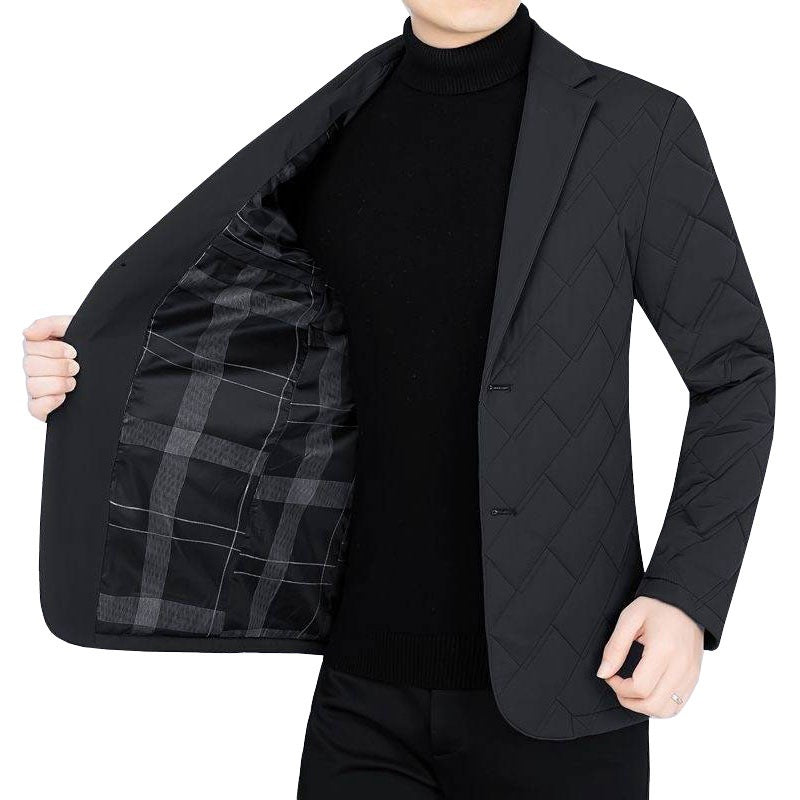 Herren Steppjacke Slimfit mit Karomuster Modern