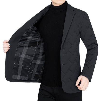 Herren Steppjacke Slimfit mit Karomuster Modern