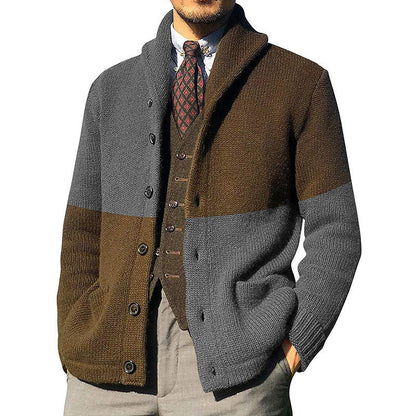Herren Strickjacke Elegante Mit Kragen und Knöpfen Modern