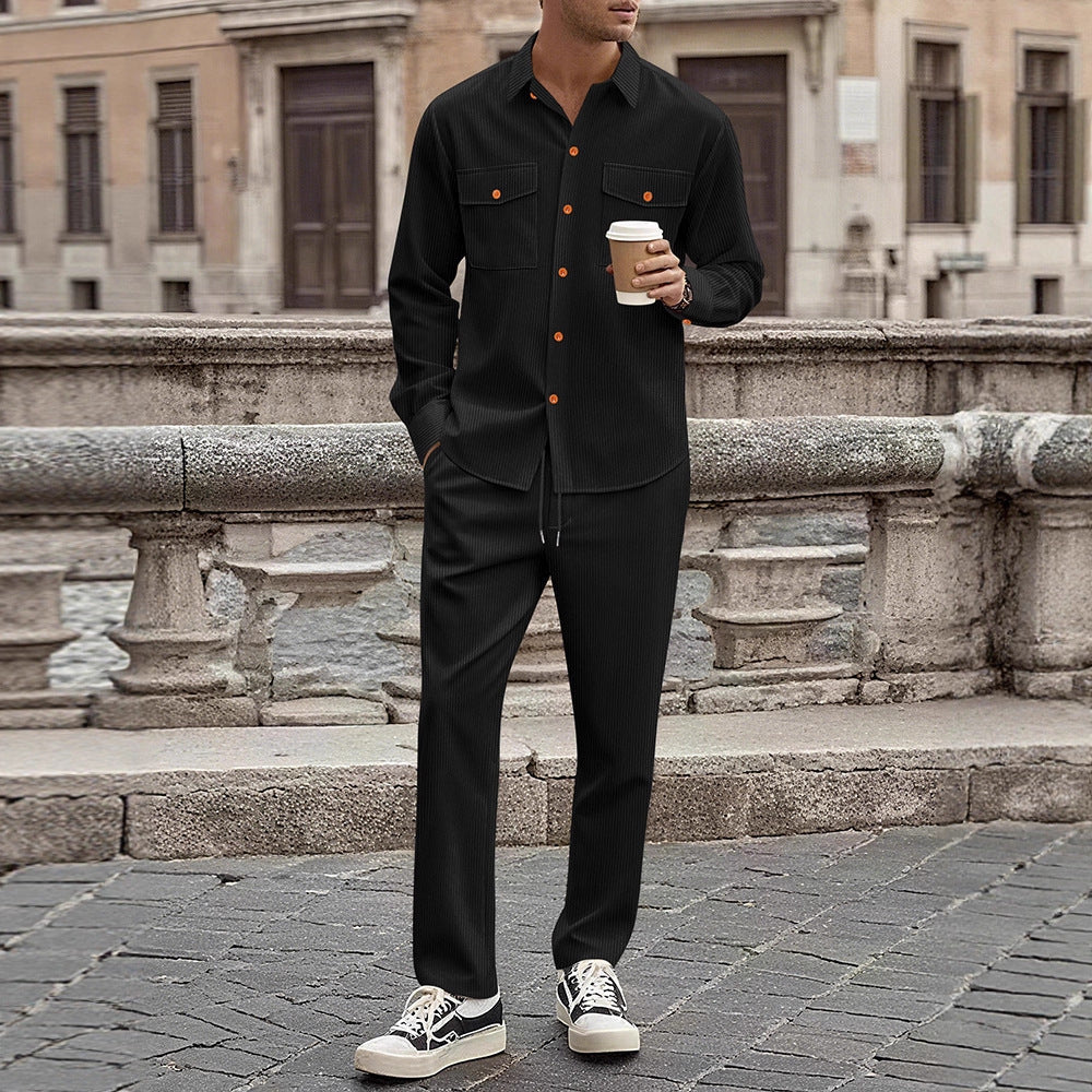 Herren Anzugset Streifen Freizeitanzug Modern Berlin Stil