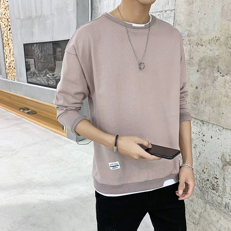 Herren Sweatshirt Lässig Mit Kontrast Saum Modern